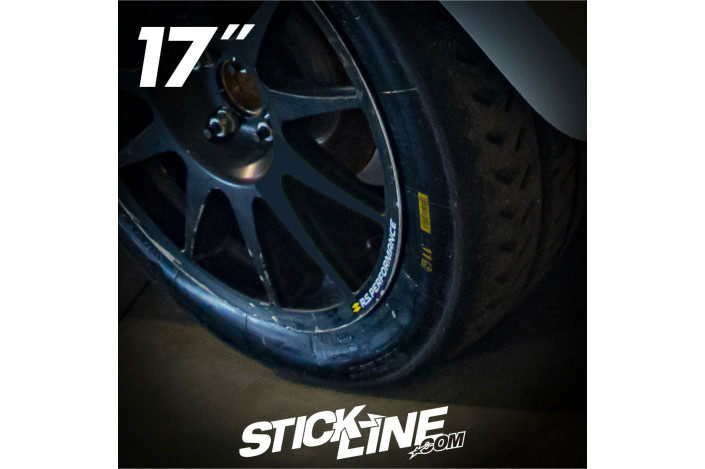 Pack 4 Stickers jante RS Performance Renault Sport - fond noir/ texte blanc