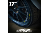 Pack 4 Stickers jante RS Performance Renault Sport - fond noir/ texte blanc