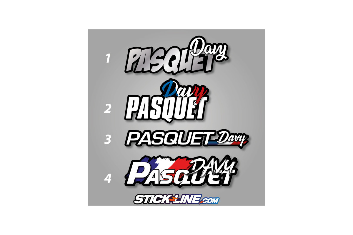 Noms lettrage casque 100% Stick Line