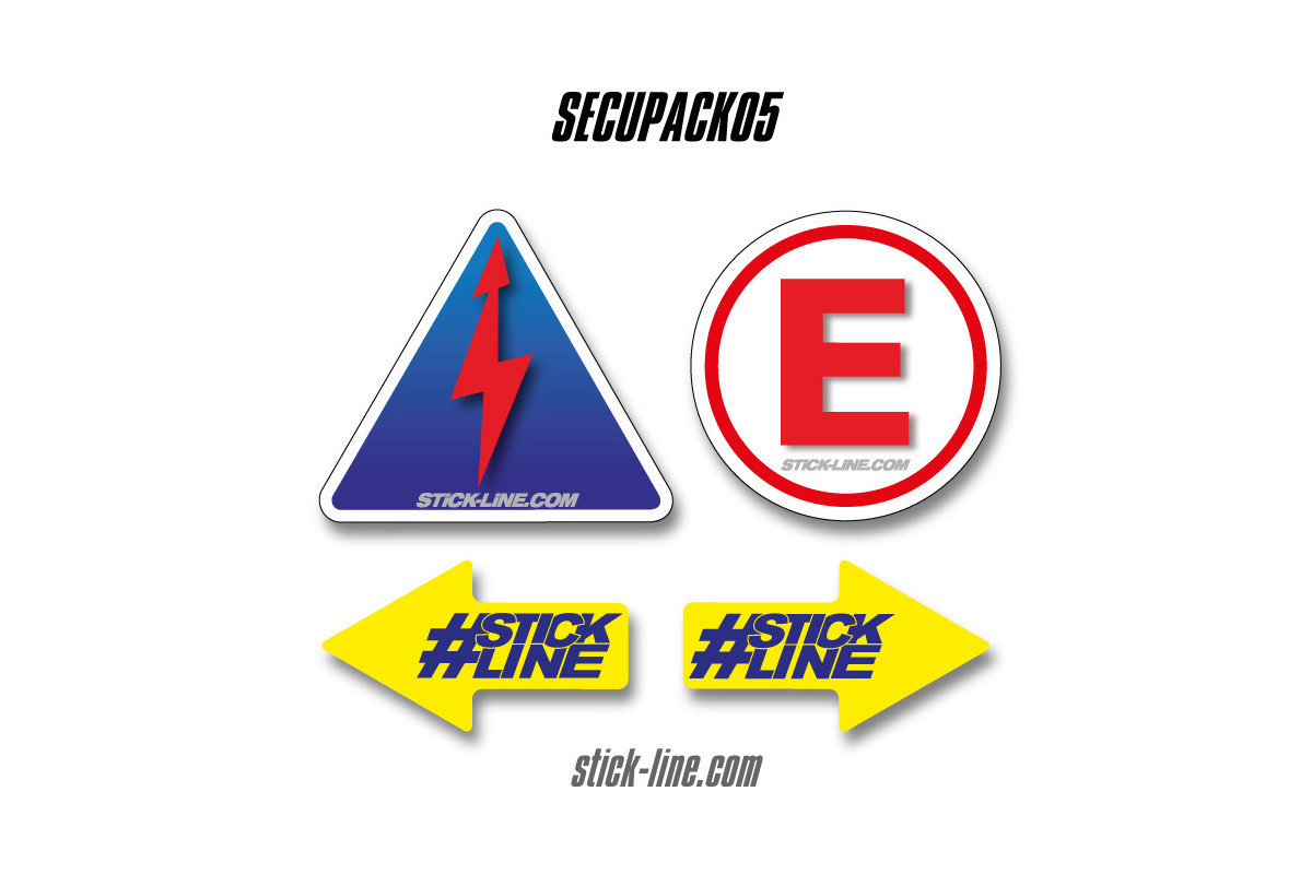 Pack Stickers Obligatoires FFSA 05 Jaune – Pack Sécurité Stick Line