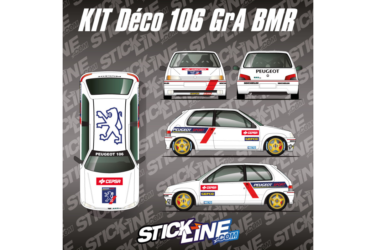Kit Déco Rallye Peugeot 106 Groupe A | Stickline