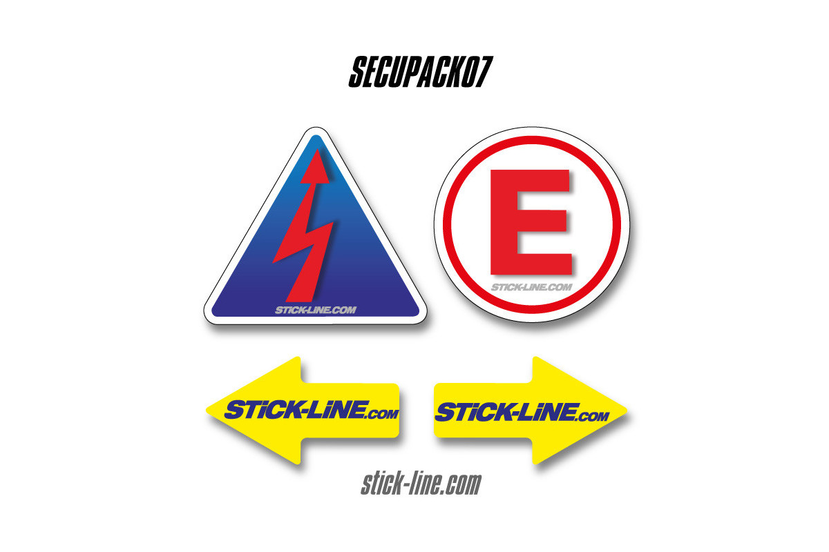 Pack Stickers Obligatoires FFSA 07 Jaune – Pack Sécurité Stick Line