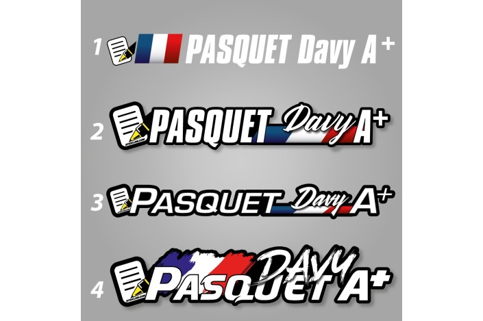 Kit nom lettrage 100% Stick Line – Co-pilote V1 | Personnalisation Véhicules