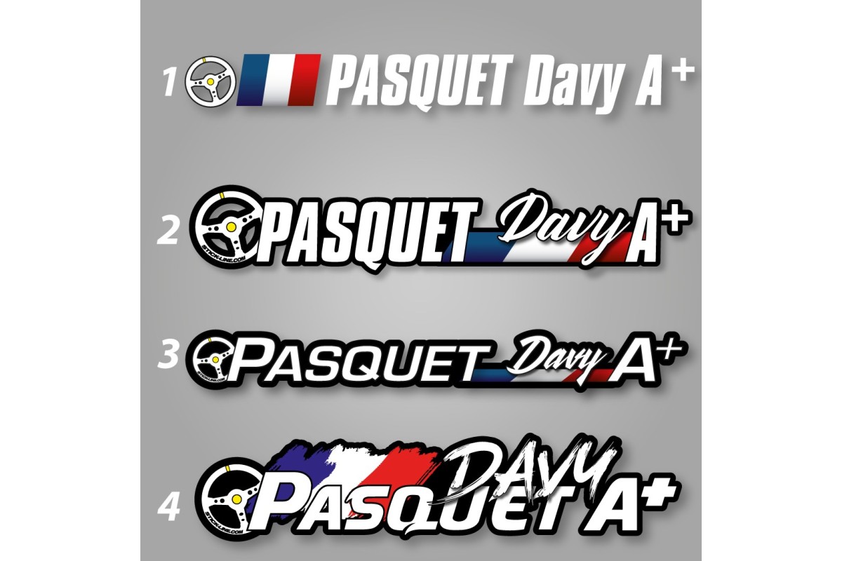 Kit nom lettrage 100% Stick Line – Pilote V1 | Personnalisation Véhicules