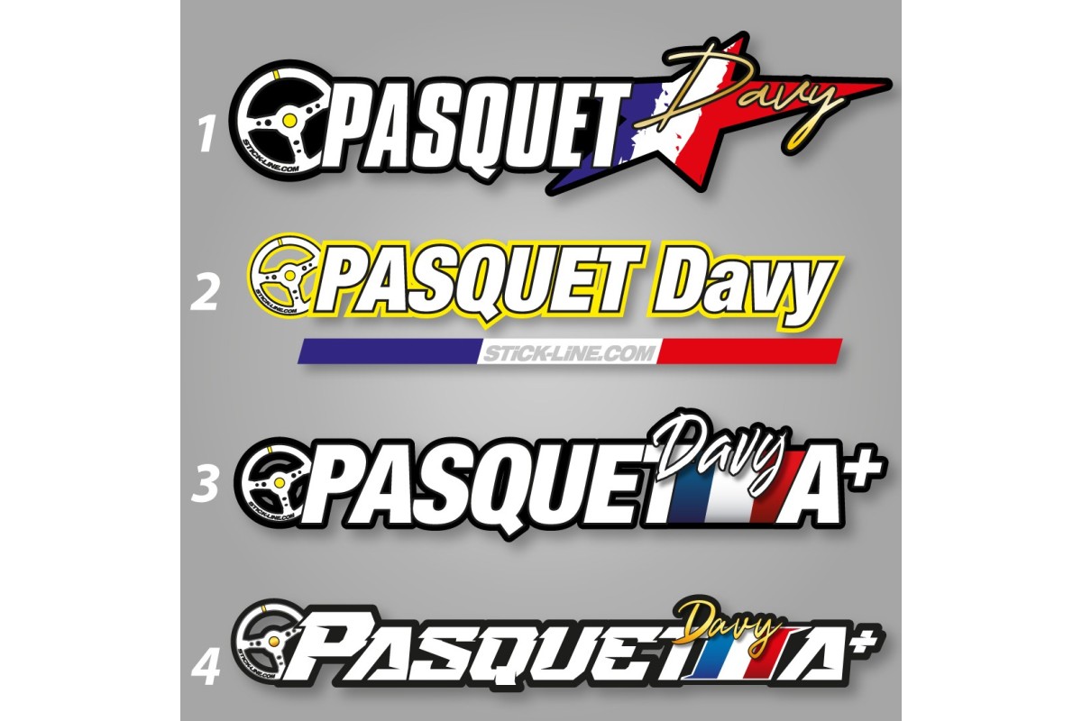 Kit nom lettrage 100% Stick Line – Pilote V2 | Personnalisation Véhicules