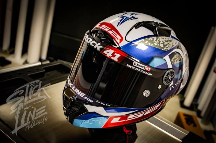 Sticker visière 100 % personnalisé | Casque rallye, karting et circuit