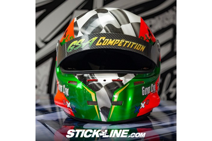 Sticker visière 100 % personnalisé | Casque rallye, karting et circuit