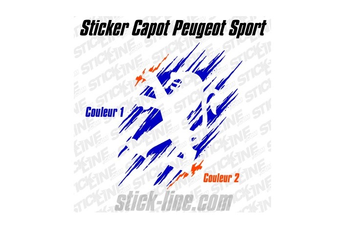 Stickers Toit Peugeot Sport Bleu 49x77cm – Stickline Adhésifs