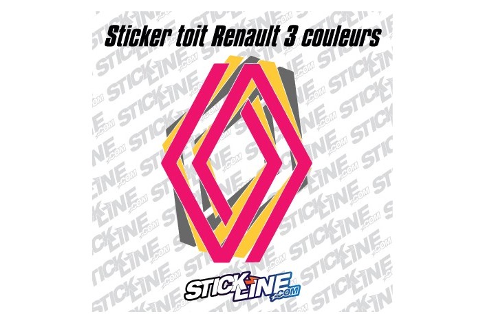 Sticker Toit Renault 3 couleurs 62x85cm – Stickline Adhésifs