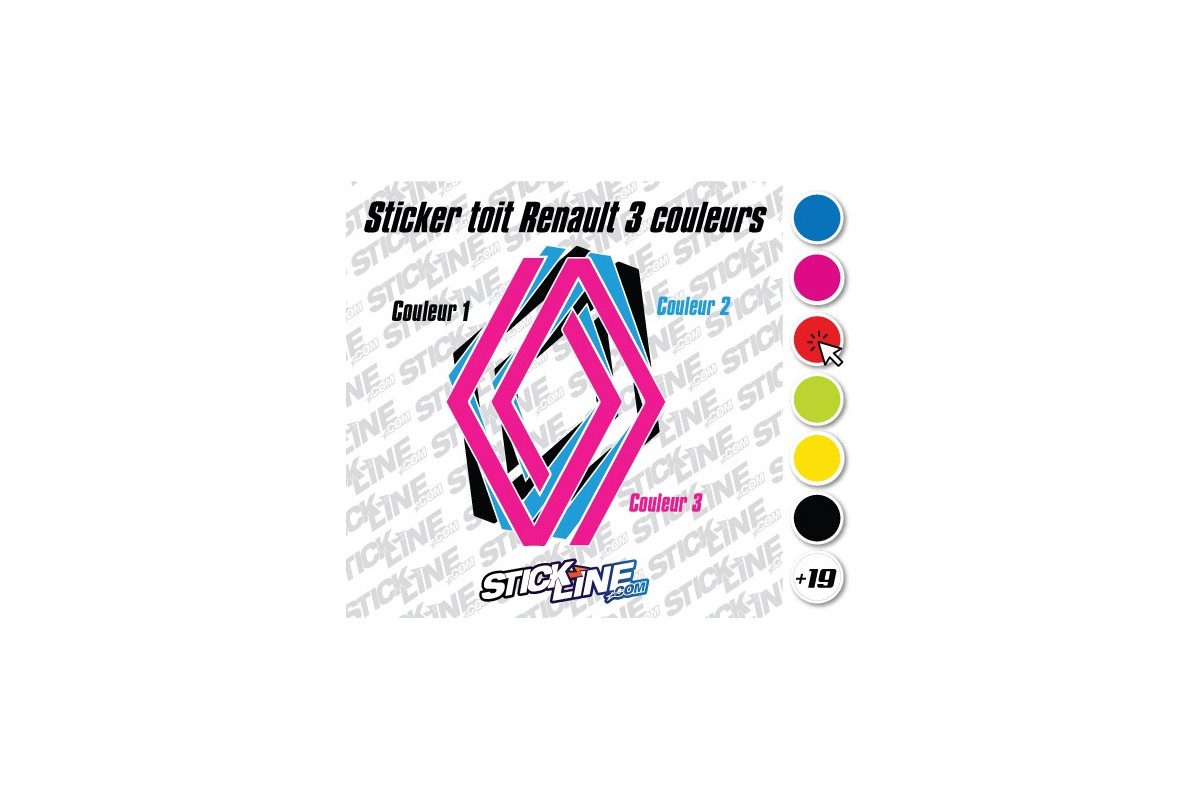Sticker Toit Renault 3 couleurs 62x85cm – Stickline Adhésifs