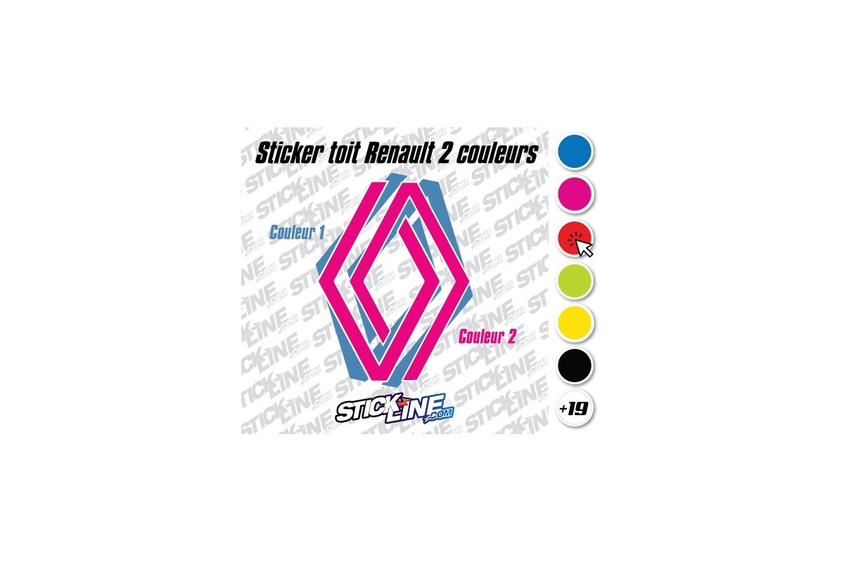 Sticker Toit Renault 2 couleurs 62x85cm – Stickline Adhésifs