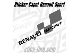 Sticker Capot Renault Sport  2 - 25x82cm | Stickline Adhésifs