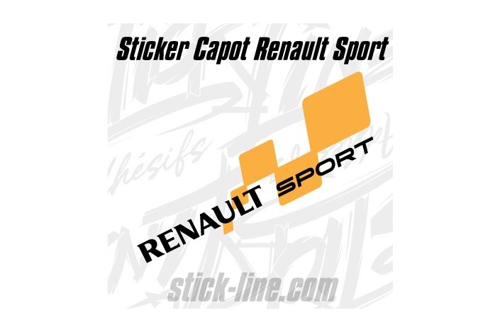 Sticker Capot Renault Sport  2 - 25x82cm | Stickline Adhésifs