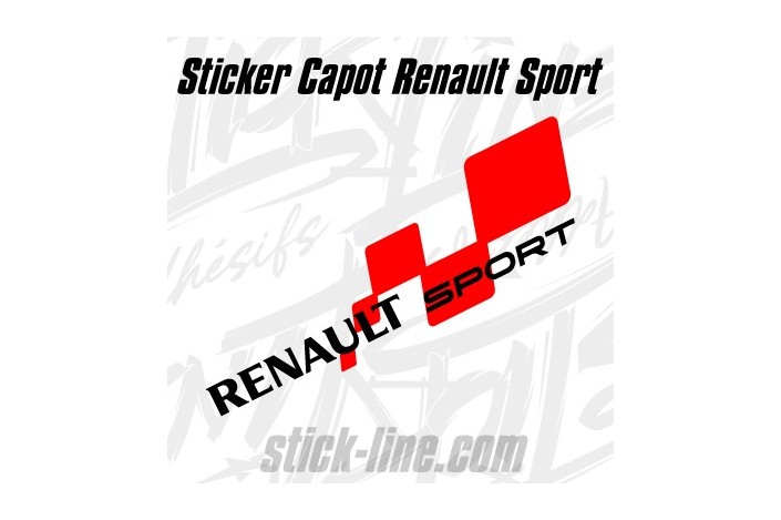 Sticker Capot Renault Sport  2 - 25x82cm | Stickline Adhésifs