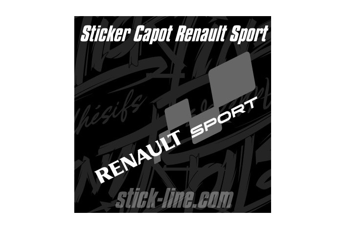 Sticker Capot Renault Sport  2 - 25x82cm | Stickline Adhésifs