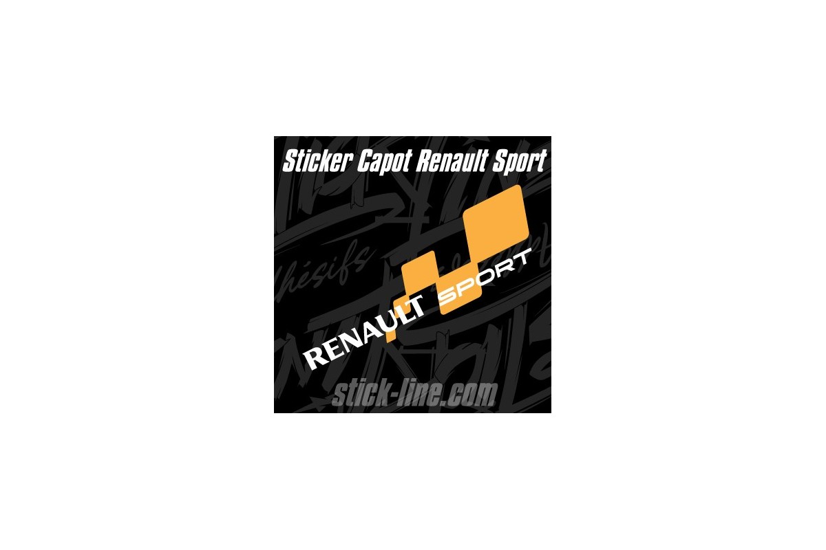 Sticker Capot Renault Sport  2 - 25x82cm | Stickline Adhésifs