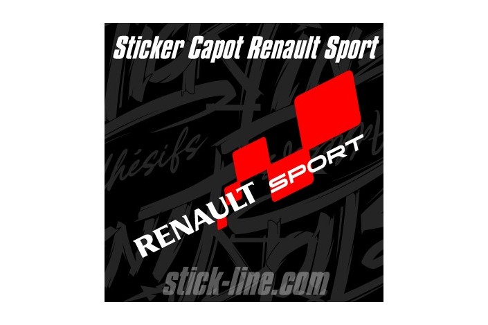 Sticker Capot Renault Sport  2 - 25x82cm | Stickline Adhésifs