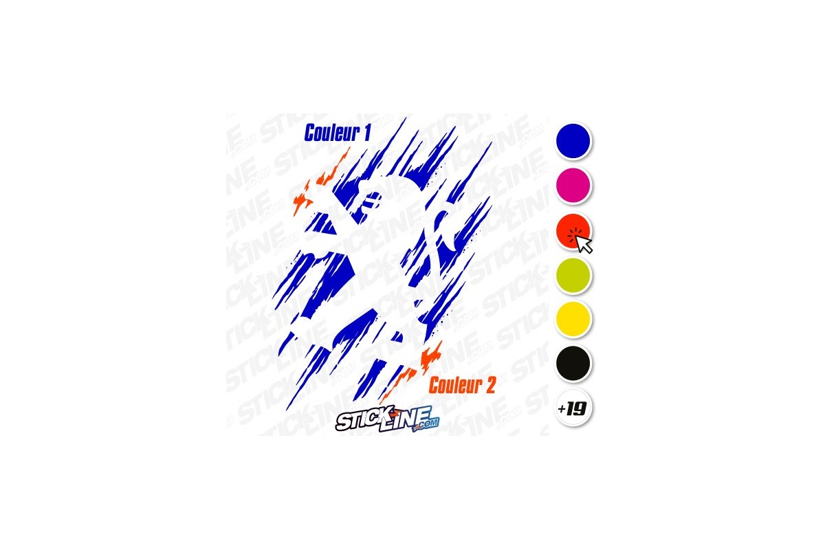 Sticker Toit Peugeot Sport Bleu 49x77cm – Stickline Adhésifs