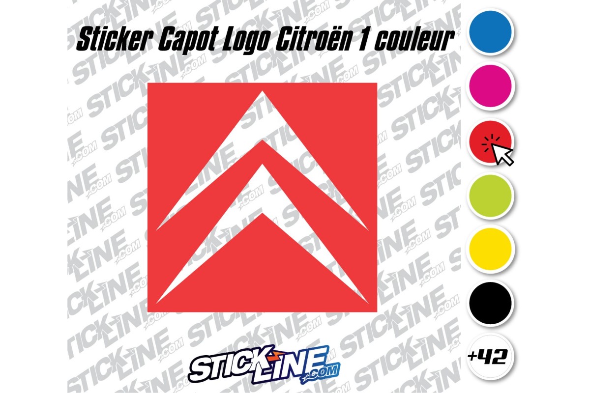 Sticker Capot Logo Citroën 1 couleur - 50x50cm – Stickline Adhésifs