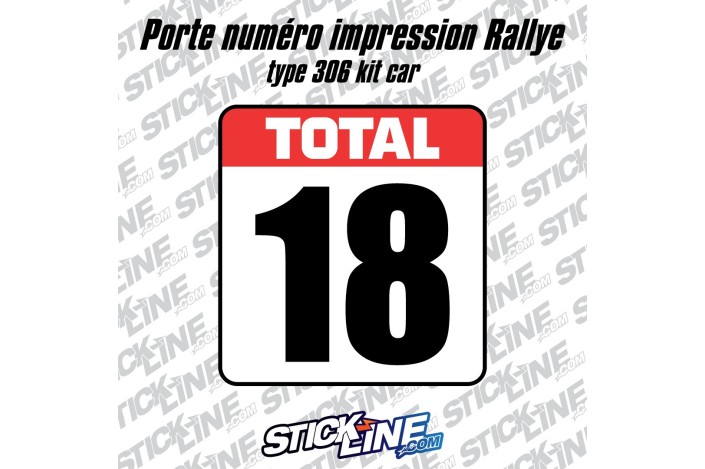 Porte numéro rallye type 306 kit car - Stickline Adhésifs
