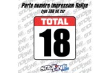 Porte numéro rallye type 306 kit car - Stickline Adhésifs