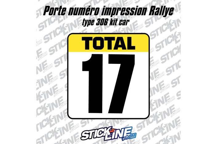 Porte numéro rallye type 306 kit car - Stickline Adhésifs