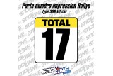 Porte numéro rallye type 306 kit car - Stickline Adhésifs