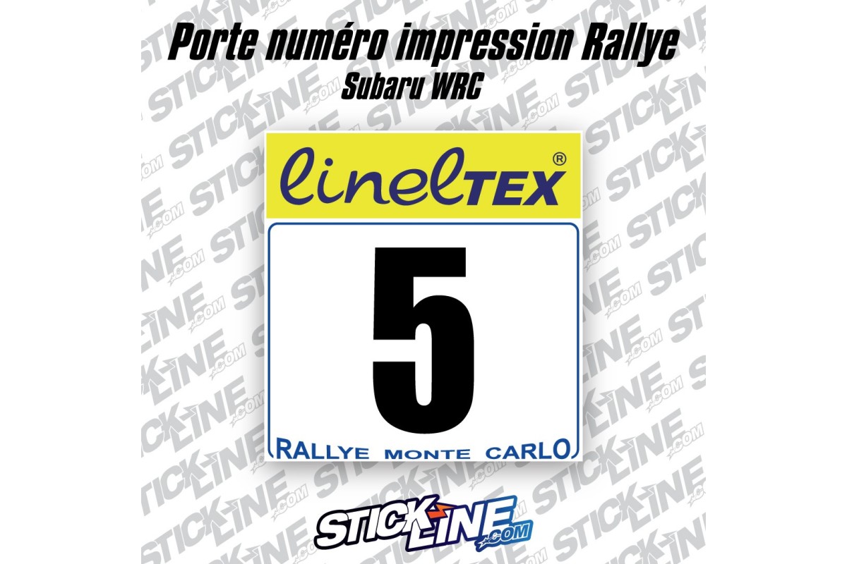 Porte numéro rallye Subaru WRC - Stickline Adhésifs