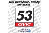 Porte numéro Circuit - Track Day - Honda Civic EK Cup - Stickline Adhésifs