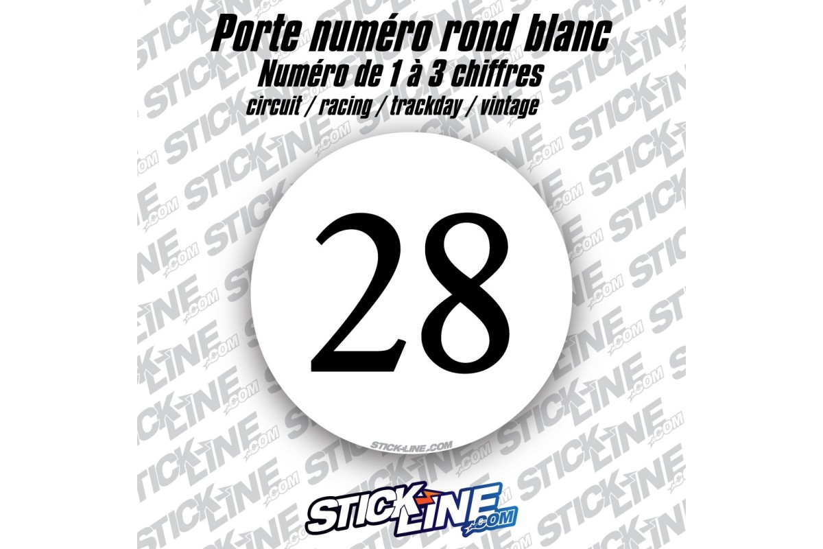 Porte numéro impression rond blanc  – Stickline Adhésifs