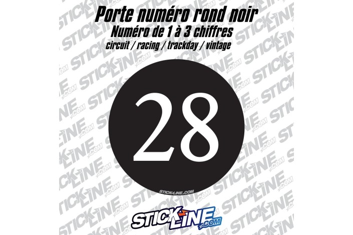 Porte numéro impression rond noir  – Stickline Adhésifs