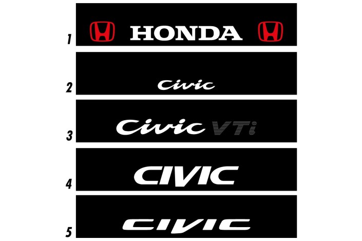 Bandeau de pare-brise Honda Civic personnalisé | Stick Line