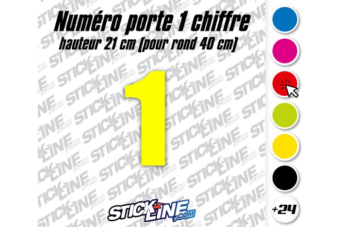 Numéro de porte 1 chiffre épais 21 cm – Rond 40 cm Rallye
