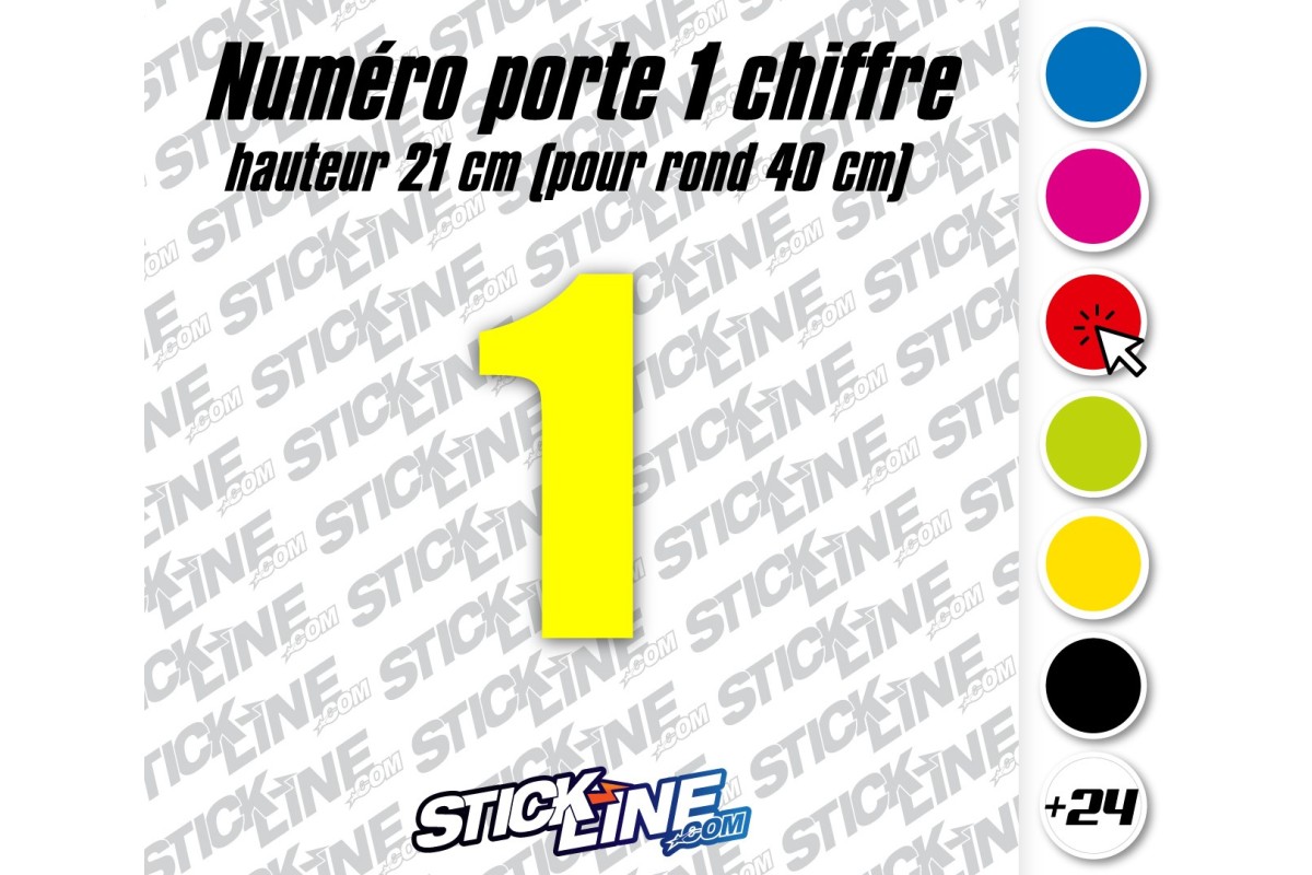 Numéro de porte 1 chiffre épais 21 cm – Rond 40 cm Rallye