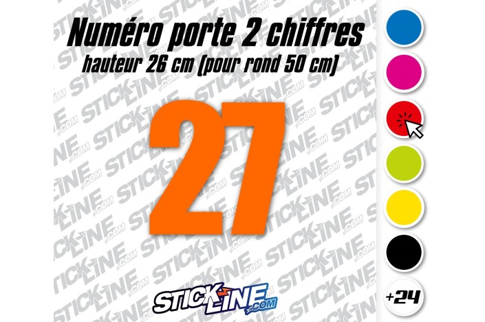 Numéro de porte 2 chiffres épais 26 cm – Rond 50 cm Rallye