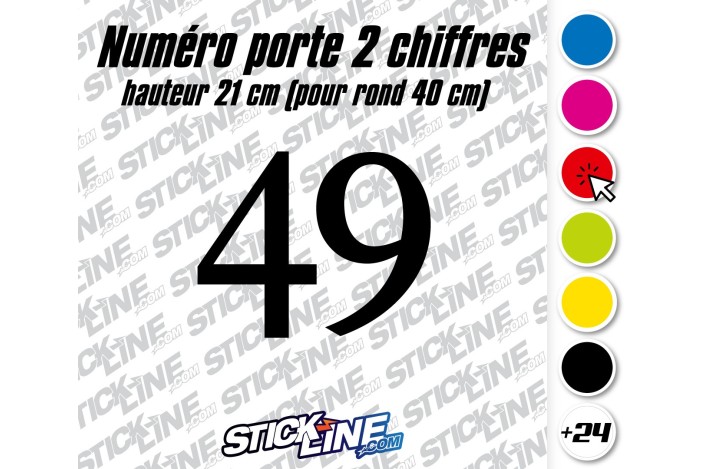 Numéro de porte 2 chiffres 21 cm – Rond 40 cm Rallye