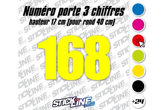 Numéro de porte 3 chiffres épais 17 cm – Rond 40 cm Rallye