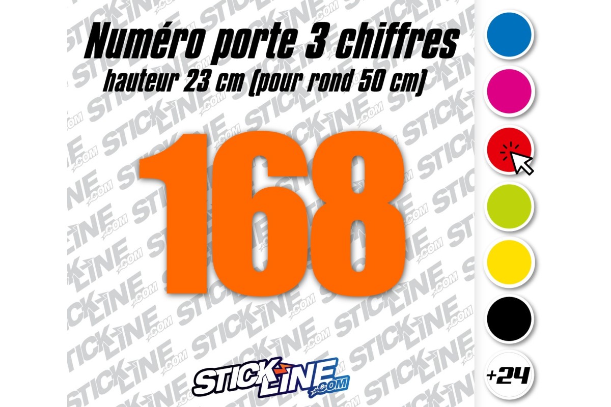 Numéro de porte 3 chiffres épais 23 cm – Rond 50 cm Rallye