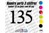 Numéro de porte 3 chiffres 23 cm – Sticker Rallye 50 cm