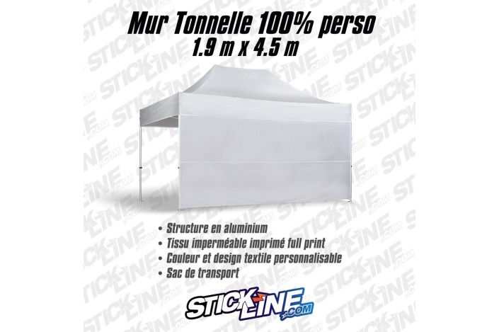 Mur de tonnelle personnalisé 4,5 m | Impression sur mesure - Stick Line