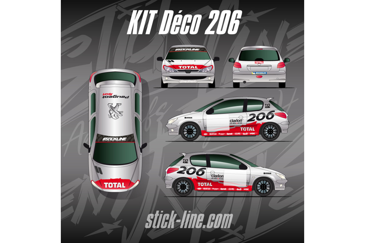 Kit Déco Peugeot 206 WRC – Rallye Légendaire | Stick Line