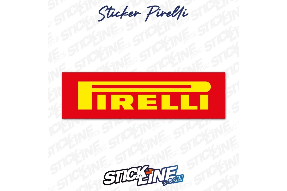 Sticker Pirelli Jaune sur fond Rouge | Stick Line