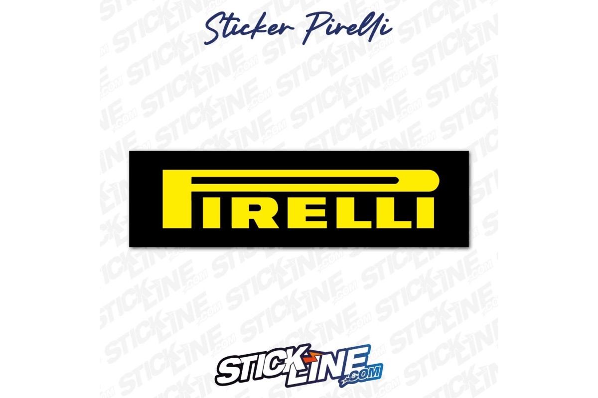 Sticker Pirelli Jaune sur Fond Noir | Stick Line