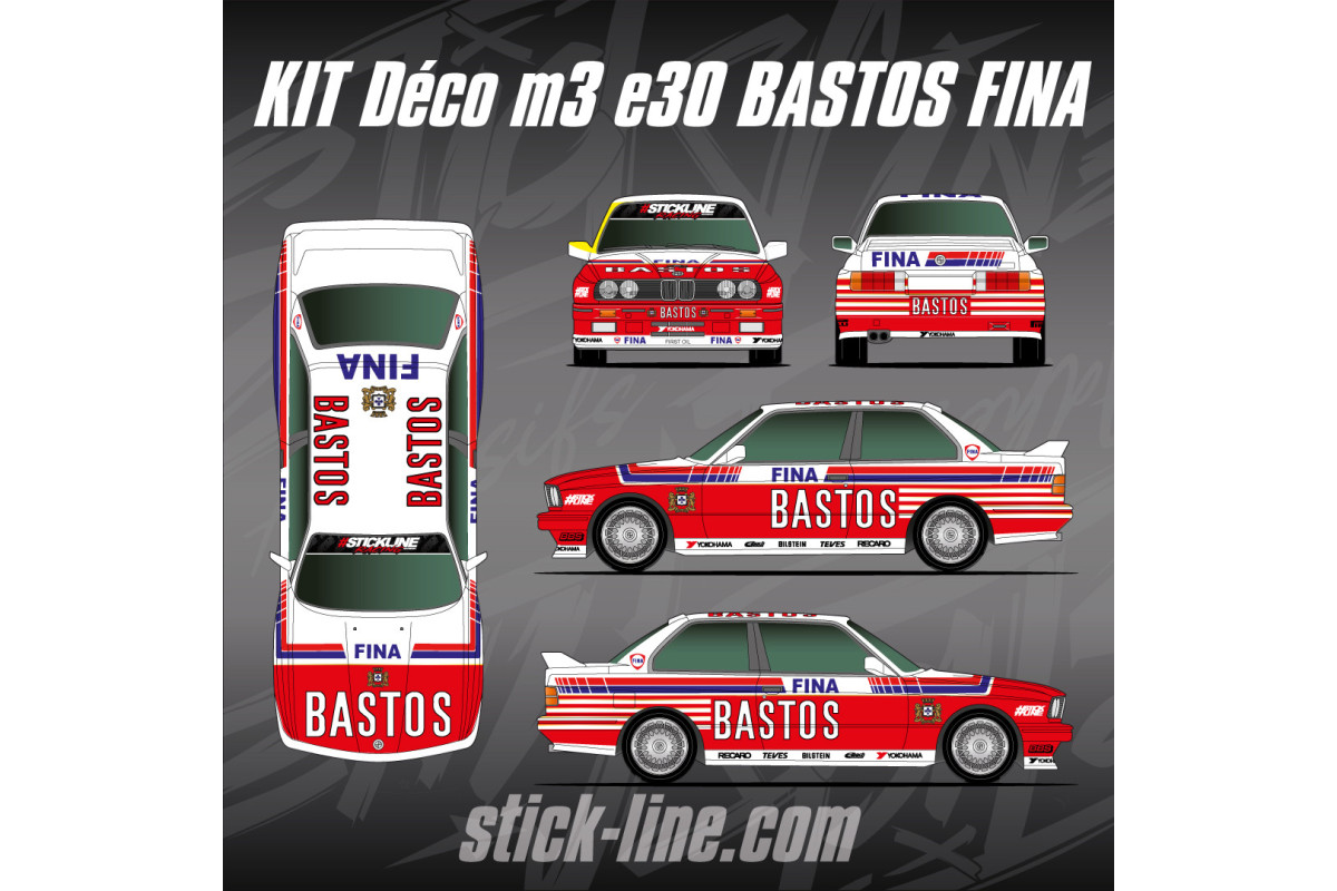 Kit Déco BMW M3 E30 Bastos Fina – Rallye Historique | Stick Line