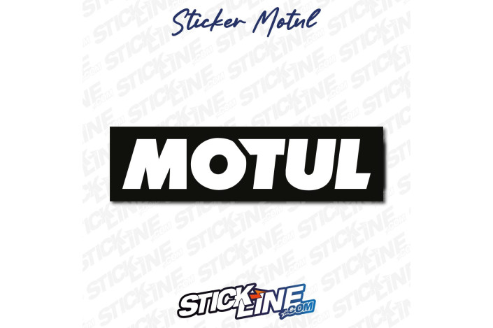 Sticker MOTUL Blanc sur Fond Noir – Autocollant Racing | Stick Line