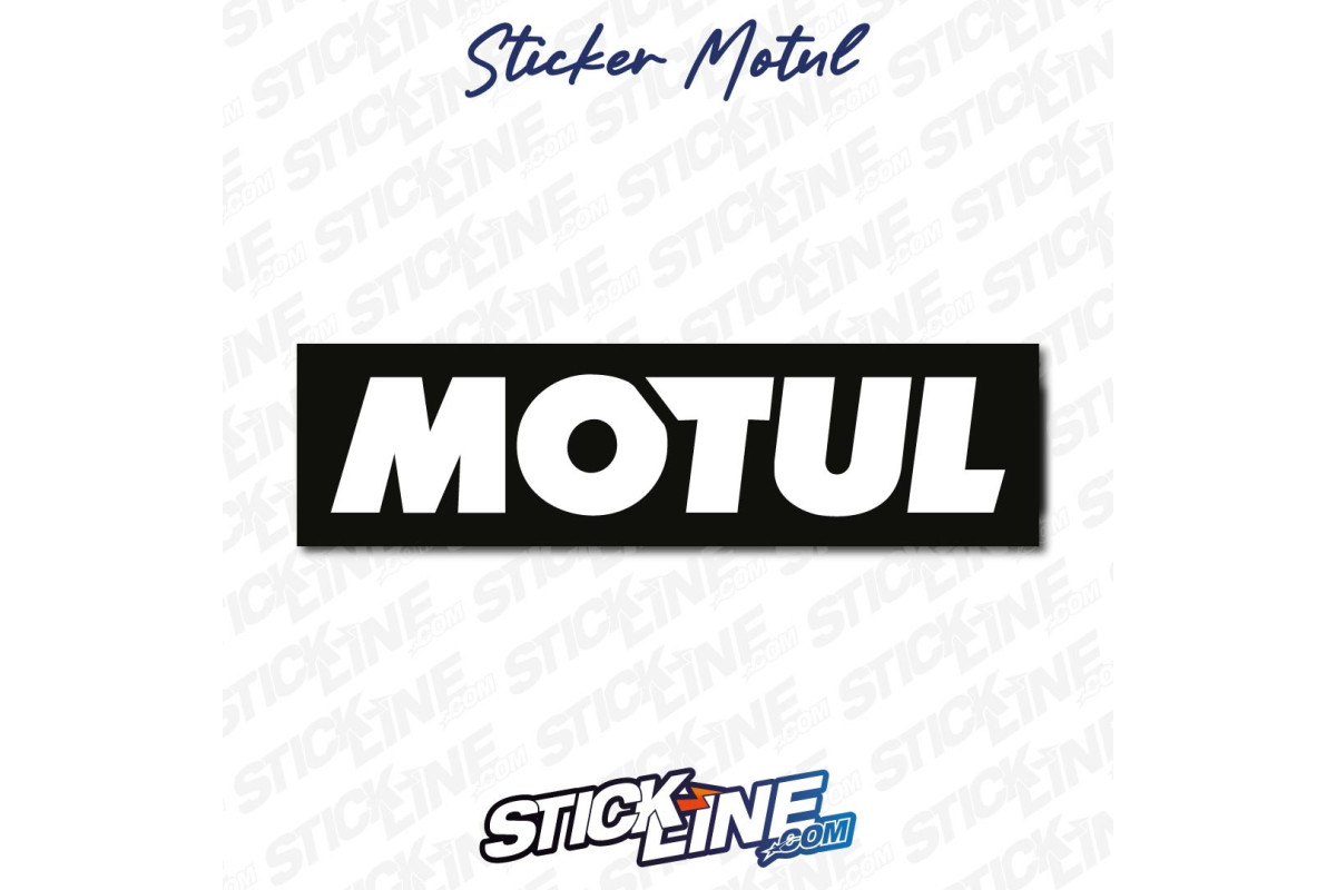 Sticker MOTUL Blanc sur Fond Noir – Autocollant Racing | Stick Line