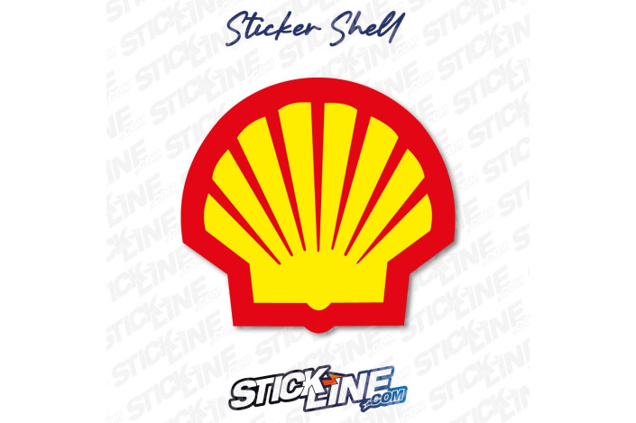Sticker Shell Rouge et Jaune – Logo Coquillage Racing | Stick Line