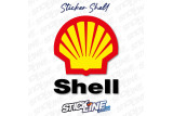 Sticker Shell Logo Rouge et Jaune avec Texte Noir | Stick Line