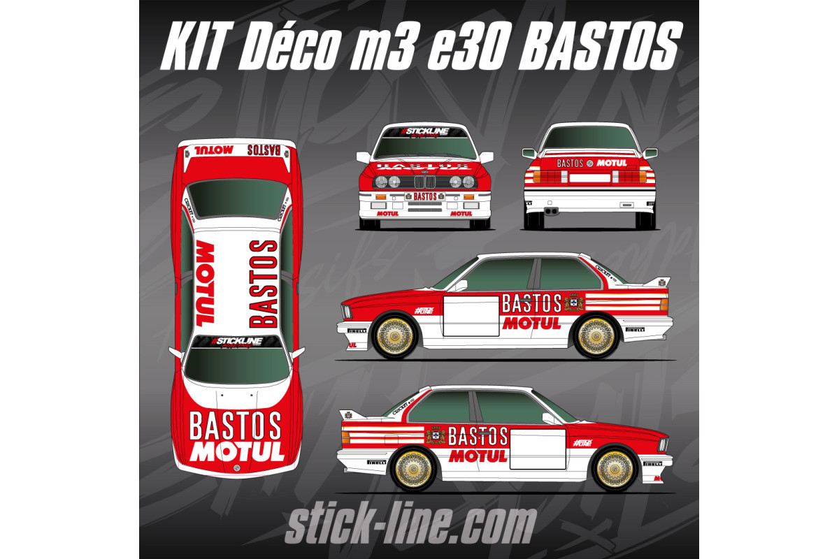 Kit Déco BMW M3 E30 Bastos – Rallye Historique | Stick Line
