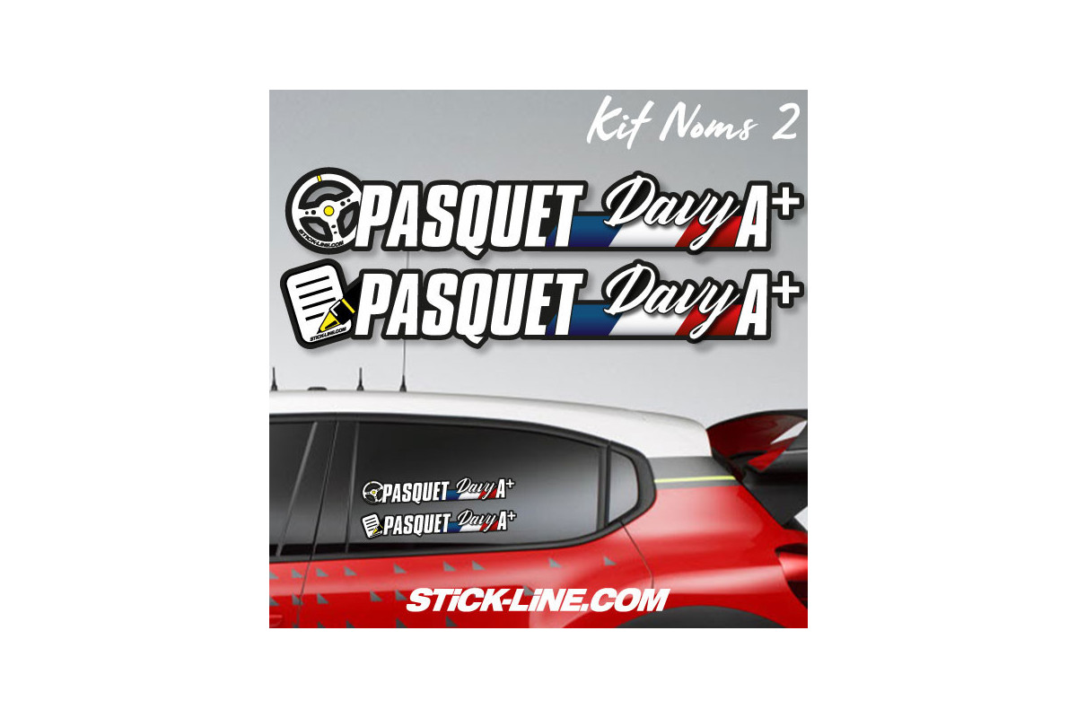 Kit Nom V2 Pilote & Copilote – Rallye | Stick Line